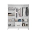 Ver imagem 3 de Guarda-Roupa Casal 6 Portas e 2 Gavetas e Pés Panamá Branco