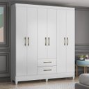 Ver imagem 1 de Guarda-Roupa Casal 6 Portas e 2 Gavetas e Pés Panamá Branco