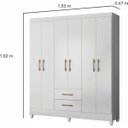 Ver imagem 5 de Guarda-Roupa Casal 6 Portas e 2 Gavetas e Pés Panamá Branco