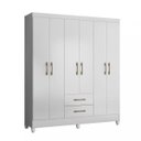 Ver imagem 4 de Guarda-Roupa Casal 6 Portas e 2 Gavetas e Pés Panamá Branco
