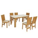Ver imagem 2 de Conjunto Mesa Luiza Retangular com 6 Cadeiras Paraty Asgard Bege Bagum Bege Freijo