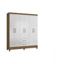 Ver imagem 4 de Guarda-Roupa Casal 6 Portas e 2 Gavetas e Pés Panamá Branco/Marrome