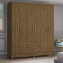 Ver imagem 1 de Guarda-Roupa Casal 6 Portas e 2 Gavetas e Pés Panamá Marrom/Castanho