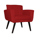 Ver imagem 1 de Conjunto 2 Poltrona Estofada Salão de Beleza Geovana Suede Vermelho - LM DECOR