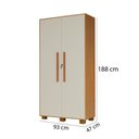 Ver imagem 4 de Armário Multiuso 100% Mdf 2 Portas C/ Chave Dream Off White/naturale