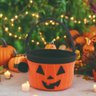 Cestinha Halloween Abobora Laranja e Preto 14cm - 2