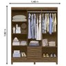 Guarda Roupa Assis 4 Portas 2 Gavetas Naturale Branco - 2
