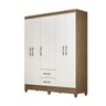 Guarda Roupa Assis 4 Portas 2 Gavetas Naturale Branco - 4