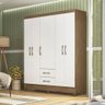 Guarda Roupa Assis 4 Portas 2 Gavetas Naturale Branco - 1