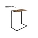 Ver imagem 3 de Mesa Lateral de Apoio Industrial - Carvalho/Preto