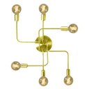 Ver imagem 1 de Lustre Plafon Hashtag Dourado De 6 Braços