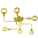 Ver imagem 3 de Lustre Plafon Hashtag Dourado De 6 Braços
