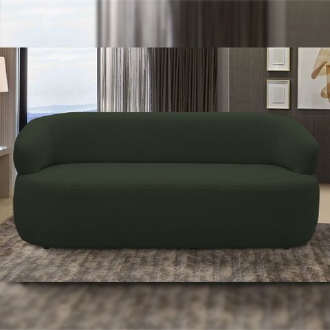 Sofá 2 Lugares Orgânico Sala de Estar Living 140cm Carmen F04 Veludo Verde - Lyam Decor