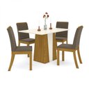 Ver imagem 2 de Conjunto Sala de Jantar Mesa Tampo MDF 4 Cadeiras Fler Espresso Móveis