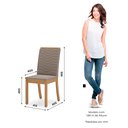 Ver imagem 6 de Conjunto Sala de Jantar Mesa Tampo MDF 4 Cadeiras Fler Espresso Móveis Marrom/Nature/Off White/Bege Escuro