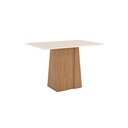 Ver imagem 5 de Conjunto Sala de Jantar Mesa Tampo MDF 4 Cadeiras Fler Espresso Móveis Marrom/Nature/Off White/Bege Escuro