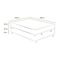 Cama Box Baú Casal 138 Tecido Sintético Branco com Colchão Little Angel - Bello Box - Mola Superlast - 4