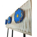 Ver imagem 3 de Cabideiro Toalheiro 3 Ganchos Madeira e Ferro Artesanal Cor Azul