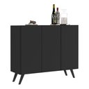 Ver imagem 1 de Aparador Buffet 3 Portas Retrô Veneza Multimóveis V1009 Preto Preto
