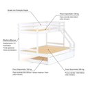 Ver imagem 5 de Treliche Com Cama Casal Slim Madeira Maciça Branco Housin