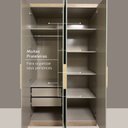 Ver imagem 5 de Guarda Roupa Casal Modulado 3 Peças com Cabeceira 4 Portas 3 Gavetas Milan Yescasa Capuccino/Verde Menta