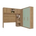 Ver imagem 2 de Guarda-Roupa Modular em L 4 Portas com Cabeceira Milan Marrom/Capuccino/Menta