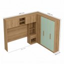 Ver imagem 3 de Guarda Roupa Casal Modulado 3 Peças com Cabeceira 4 Portas 3 Gavetas Milan Yescasa Capuccino/Verde Menta