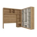 Ver imagem 4 de Guarda Roupa Casal Modulado 3 Peças com Cabeceira 4 Portas 3 Gavetas Milan Yescasa Capuccino/Verde Menta