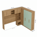 Ver imagem 4 de Guarda Roupa Casal Modulado 3 Peças com Cabeceira 4 Portas 3 Gavetas Milan Yescasa Capuccino/Verde Menta