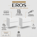Ver imagem 2 de Kit 2 Mesa Cabeceira Suspensa Eros Duas Gavetas 100% MDF Premium Branca