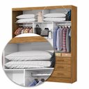 Ver imagem 6 de Guarda-roupa Solteiro Orrizonte 3 Portas 9 Gavetas com Espelho Cinamomo - Pnr Móveis