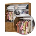 Ver imagem 5 de Guarda-roupa Solteiro Orrizonte 3 Portas 9 Gavetas com Espelho Cinamomo - Pnr Móveis