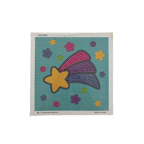 Kit Pintura Diamante Diy 5d Infantil com Moldura Porta Retrato Azul Claro