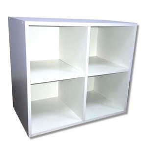 Biblioteca Cubo Aéreo em Mdf Branco [f031]
