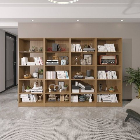 Kit 4 Estantes Multiuso com 20 Prateleiras com Amplo Espaço Espresso Móveis Marrom/Amêndoa