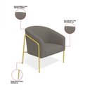 Ver imagem 3 de Poltrona Sala Industrial Alta Dourado Stella Suede D03 - D’Rossi