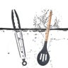 Kit 12 Peças Utensílios Silicone Cinza Concha Colher Madeira - 4