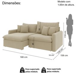 Sofá Cama Retrátil e Reclinável 180cm Madri Movenzo Estofados Veludo - 3