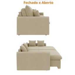 Sofá Cama Retrátil e Reclinável 180cm Madri Movenzo Estofados Veludo - 8