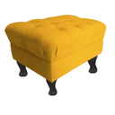 Ver imagem 1 de Puff Recamier Retrô Luis Xv Suede Amarelo - 50 cm