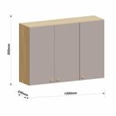 Ver imagem 7 de Armário Aéreo 120cm 3 Pts Elegance Luciane Móveis Freijó/cinammon