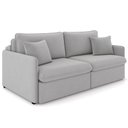Ver imagem 1 de Sofá Cama Retrátil para Sala de Estar 214cm Una K01 Veludo Cinza Claro - Lyam Decor