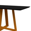 Ver imagem 3 de Mesa De Jantar Para 4 ou 6 Lugares Tampo Retangular Com Vidro 1,60m Lectus Cor Ypê Preto New Ceval 2