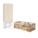 Ver imagem 2 de Quarto Montessori Mini Cama Giulia e Guarda-Roupa Curió 2 Portas Casatema MadeiraOriginals Natural/B
