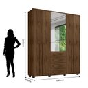 Ver imagem 2 de Roupeiro/armário/guarda Roupas/organizador Lasv Modelo Rústico com 8 Pés em Madeira 3 Portas Sendo a