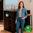 Ver imagem 7 de Bancada de Cozinha Genialflex Romana Porta Adega Preto Fosco