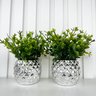 Dupla Vaso Cachepot Prata em Alto Relevo 3d Decoração Casa - 4
