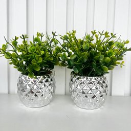 Dupla Vaso Cachepot Prata em Alto Relevo 3d Decoração Casa - 3