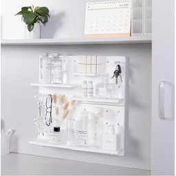 Painel Pegboard Prateleira Quadrado De Parede 6 Pçs - Cinza - 2