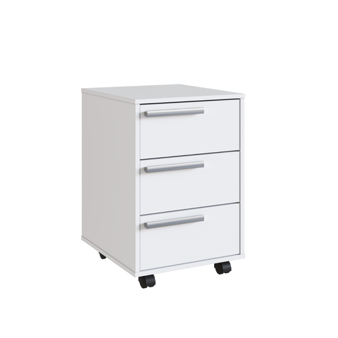 Gaveteiro para Escritório 3 Gavetas e Rodízio B26 Emovell:branco